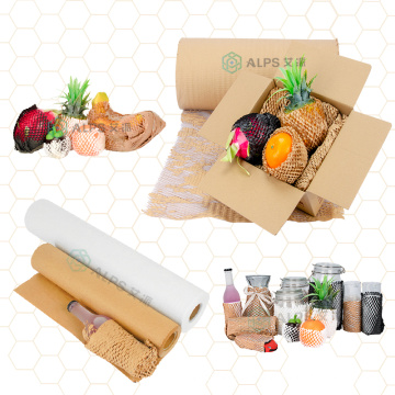 ALPS Size 38CM*100M Recyclable Honeycomb Paper Kraft Wrapping Cushioning Paper wrap honeycomb paper